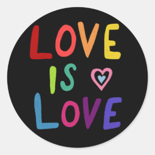 Sticker Rond LOVE IS LOVE Rainbow Handlett Set de