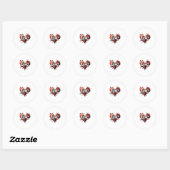 Sticker Rond Love Is On Valentines Day  (Feuille)