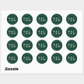 Sticker Rond Love & Joy Green Christmas Retourner l'adresse éti (Feuille)