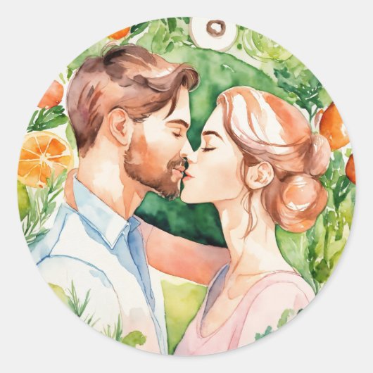 Sticker Rond Love Kiss Bliss (Devant)