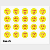 Sticker Rond Love Kiss Emoji (Feuille)