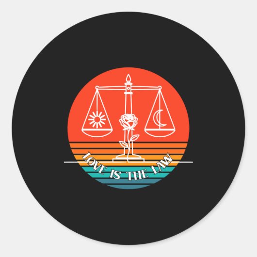 Sticker Rond Love Law Retro  (Devant)