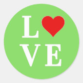 Sticker Rond LOVE Lime Vert Moderne (Devant)