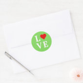 Sticker Rond LOVE Lime Vert Moderne (Enveloppe)