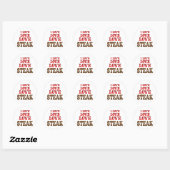 Sticker Rond Love Love Steak (Feuille)