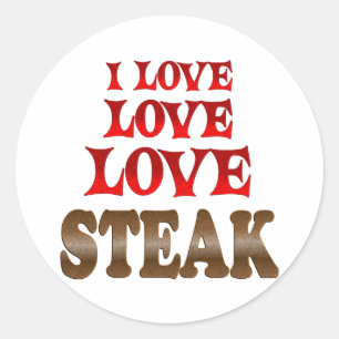 Sticker Rond Love Love Steak