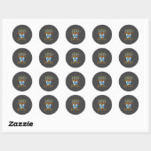 Sticker Rond Love Menorah Chanukah Light Hanukkah Blue Coquette (Feuille)