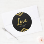 Sticker Rond Love Modern Elegant Chevron géométrique (Enveloppe)