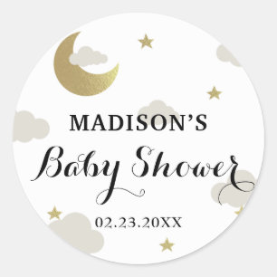 Sticker Rond Love Moon et Parties scintillant arrière Star Clou
