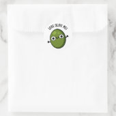 Sticker Rond Love Olive Me Drôle Pun de nourriture (Sac)