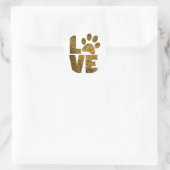 Sticker Rond Love paw-print (Sac)