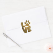 Sticker Rond Love paw-print (Enveloppe)