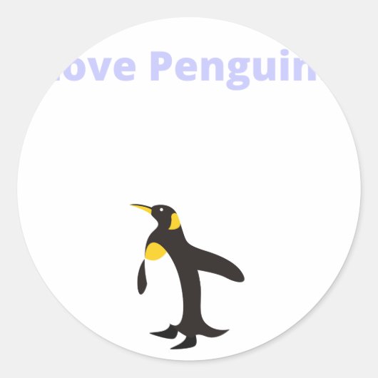 Sticker Rond Love Penguins - Pingouin (Devant)