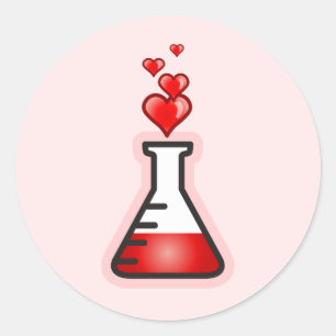 Sticker Rond Love Potion Chimie, Science de la Santé