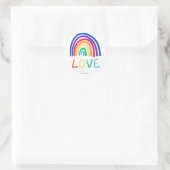 Sticker rond LOVE rainbow (Sac)