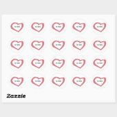 Sticker Rond Love Red Pink Heart Valentine Mariage (Feuille)