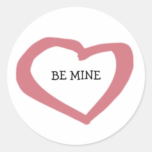 Sticker Rond Love Red Pink Heart Valentine Mariage (Devant)