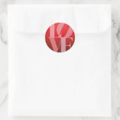 Sticker Rond Love Romance Rouge rose (Sac)