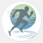 Sticker Rond Love Runner Marathon Compétitive Runner Event (Devant)