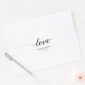 Sticker Rond Love Script Mariage chic simple (Enveloppe)