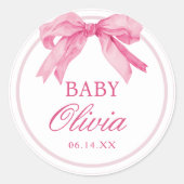 Sticker Rond Love Shack Baby shower bébé fille (Devant)