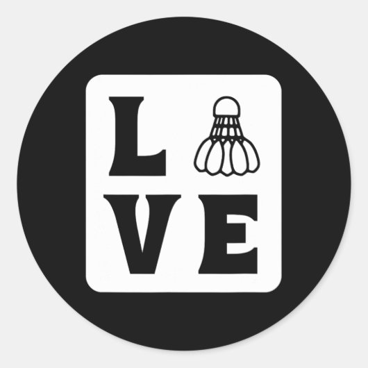 Sticker Rond Love Shuttle Dminton (Devant)