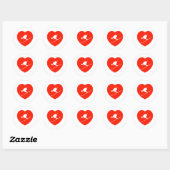 Sticker Rond Love Skiing Red Heart (Feuille)