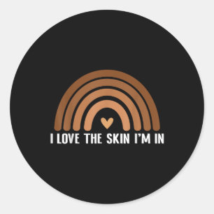 Sticker Rond Love Skin Im Black History Melanin African Pride