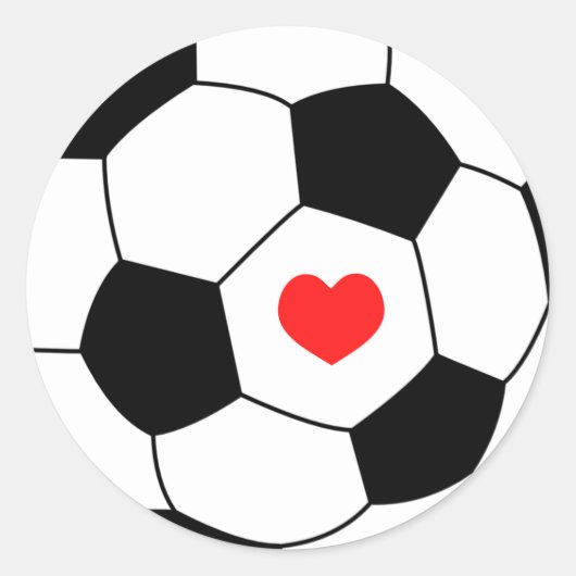 Sticker Rond Love soccer - Boule de sport avec coeur (Devant)