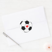 Sticker Rond Love soccer - Boule de sport avec coeur (Enveloppe)