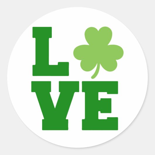 Sticker Rond Love St. Patrick’s Day ☘️ 💚 (Devant)