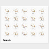 Sticker Rond Love & Thanks Minimal Gold Handwriting Typographie (Feuille)