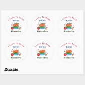 Sticker Rond Love To Read Books Reader Lecture Personnaliser (Feuille)