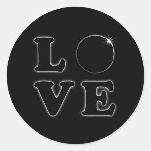 Sticker Rond Love Total Solar Eclipse 04.08.2024 Totalité