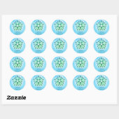 Sticker Rond *~* LOVE Turquoise Purple Star Mandala (Feuille)