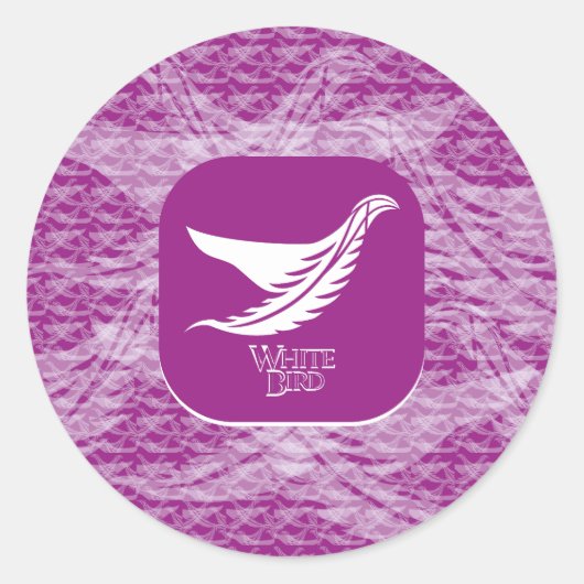 STICKER ROND LOVE WHITE BIRD BY MASANSER (Devant)