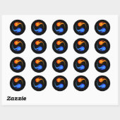 Sticker Rond Love-Yin Yang- (Feuille)