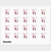 Sticker Rond Love You a Latte Valentines Day (Feuille)