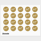 Sticker Rond "Love You Always Forever" Or (Feuille)