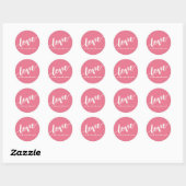 Sticker Rond "Love You Always Forever" Rose (Feuille)