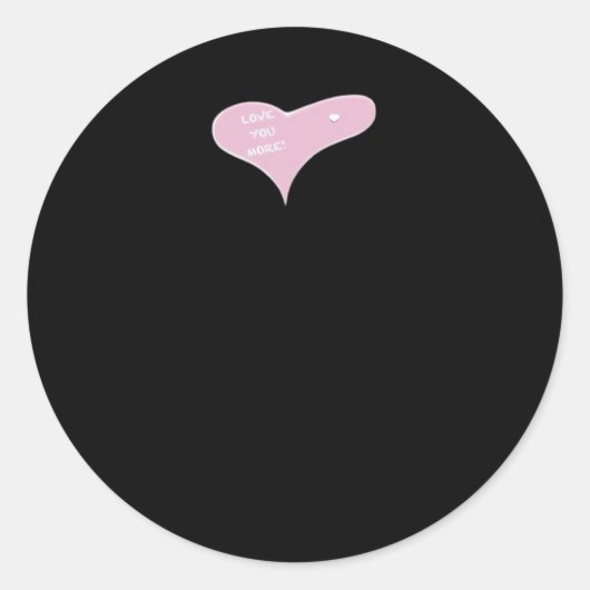 Sticker Rond Love You More Blue Modern Look  (Devant)