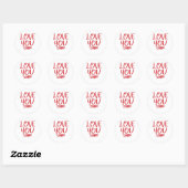 Sticker Rond Love You More Simple Love Quote  (Feuille)