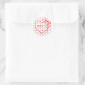 Sticker Rond “Love You Ribbon Heart” (Sac)