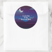 Sticker Rond Love You to the Moon and Back, Blue Indigo (Sac)