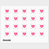 Sticker Rond Love You Valentine's Day (Feuille)