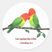 Sticker rond Lovebirds (Devant)