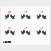 STICKER ROND LOVEBIRDS (Feuille)