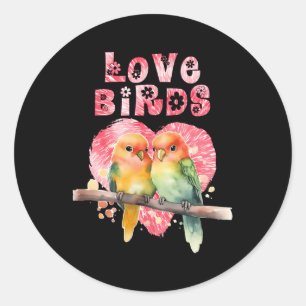 Sticker Rond Lovebirds Inséparables Inséparables Lovebird Bird