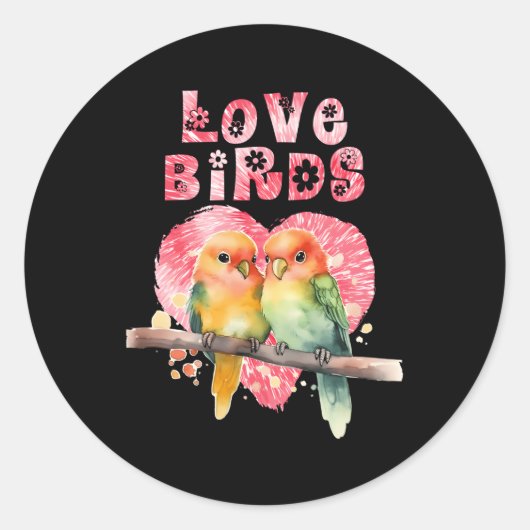 Sticker Rond Lovebirds Inséparables Inséparables Lovebird Bird (Devant)