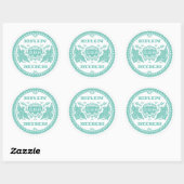 Sticker Rond Lovebirds turquoise 3" collant rond (Feuille)
